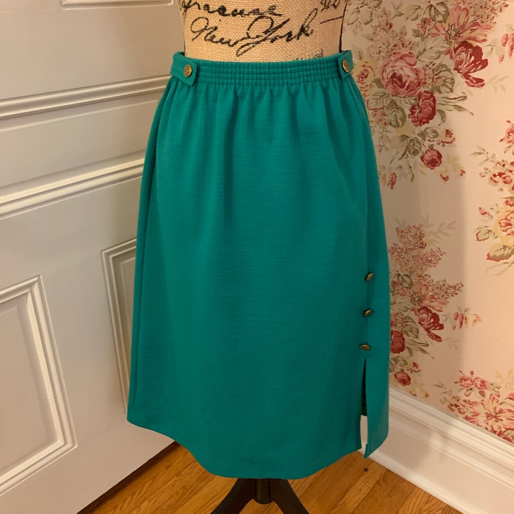 Vintage Green Knee Length Skirt